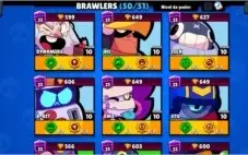 CONTA BRAWL STARS - 49/50 BRAWLERS