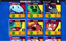 CONTA BRAWL STARS - 49/50 BRAWLERS