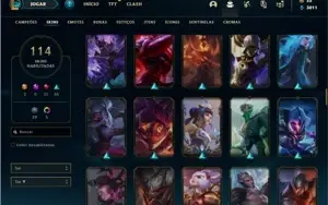 Conta prata 3 com 110 Champs e 114 Skins + 500k de Yasuo