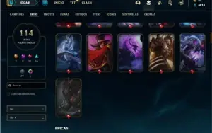 Conta prata 3 com 110 Champs e 114 Skins + 500k de Yasuo