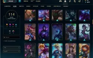 Conta prata 3 com 110 Champs e 114 Skins + 500k de Yasuo
