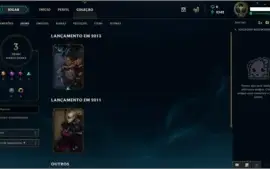 Conta League of Legends - Ouro 5 - 30 Campeoes e 3 Skin