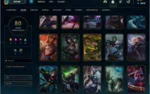 Conta League of Legends level 167 com inúmeras skins