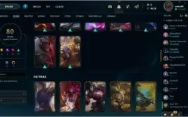 Conta League of Legends level 167 com inúmeras skins