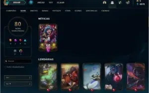 Conta League of Legends level 167 com inúmeras skins