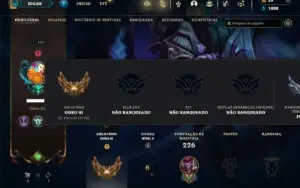 Ouro 3 com 100 Champs e 74 Skins