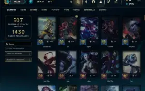 Esmeralda 4 com TODOS os champs e 122 Skins +1.1kk de Master