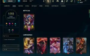 Esmeralda 4 com TODOS os champs e 122 Skins +1.1kk de Master
