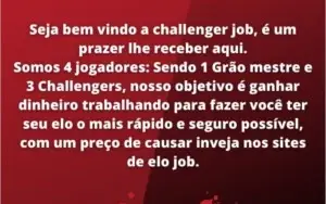 ELO JOB BARATO E RÁPIDO FEITO POR CHALLENGER