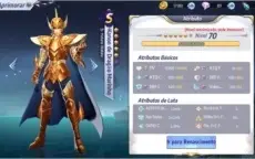 Conta Saint Seiya Awekening LVL 47 excelente