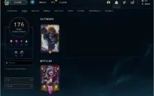Conta Plat 4 - 176 skins - 126 campeões