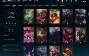Conta Unranked com TODOS os champs e 176 Skins ( MAIN ADC )