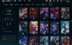 Conta Unranked com TODOS os champs e 176 Skins ( MAIN ADC )