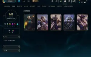 Platina 3 com 140 Champs e 68 Skins ( MID / JG / ADC )