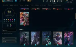 Platina 3 com 140 Champs e 68 Skins ( MID / JG / ADC )