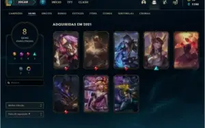 Conta DIAMANTE 3, 60% winrate 4 skins lendárias.