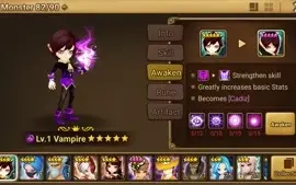 Reroll Summoners War lvl10 com Vampire Dark - Cadiz