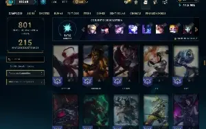 Bronze 2 com TODOS os champs e 134 Skins ( ADC / MID )