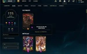 Conta Platina 4 com TODOS os champs e 125 Skins +1 Prestigio