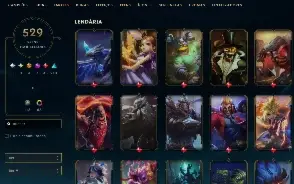 CONTA PLATINA COM 529 SKINS - 11 VITORIOSAS