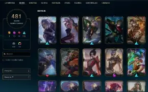 Conta Mestre - Todos os campeões, 481 Skins (skins raras)
