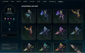 Conta Mestre - Todos os campeões, 481 Skins (skins raras)