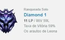 conta diamante 1 lol