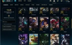 Conta Unranked com 43 Champs e 30 Skins + 4 Fragmentos