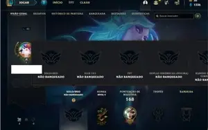 Conta Unranked com 43 Champs e 30 Skins + 4 Fragmentos
