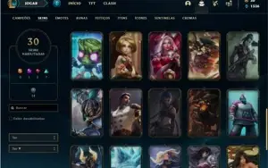Conta Unranked com 43 Champs e 30 Skins + 4 Fragmentos