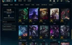 Conta Unranked com 43 Champs e 30 Skins + 4 Fragmentos