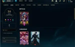 Conta Unranked com 43 Champs e 30 Skins + 4 Fragmentos