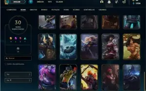 Conta Unranked com 43 Champs e 30 Skins + 4 Fragmentos