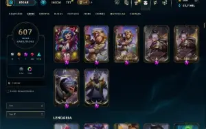 Unranked com TODOS os champs e 607 Skins ( Nivel 982 )