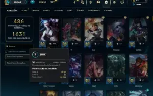 Prata 2 com TODOS os champs e 454 Skins ( Nivel 674 )