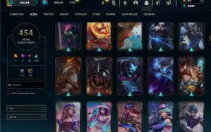 Prata 2 com TODOS os champs e 454 Skins ( Nivel 674 )