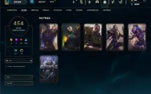 Prata 2 com TODOS os champs e 454 Skins ( Nivel 674 )