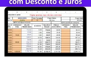 Planilha Cálculo De Preços Com Desconto E Juros
