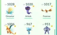 pokemon go nv 23 / 165k STARDUST / 43 Pokemons com +1000cp