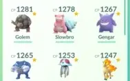 pokemon go nv 23 / 165k STARDUST / 43 Pokemons com +1000cp