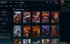 CONTA LEAGUES OF LEGENDS 614 SKINS, FULL CHAMPION