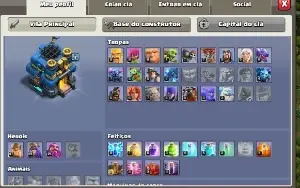 Clash of clans CV12 5⭐ + BC 9 + skins e itens