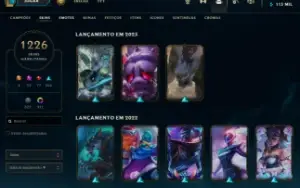 Conta LOL Plat II/ LV 623 / 1265 Skins / Nunca banida 