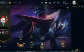 Conta LOL Plat II/ LV 623 / 1265 Skins / Nunca banida 