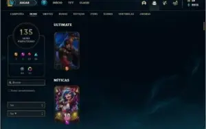 Conta ouro 4 com TODOS os champs e 135 skins