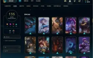 Conta ouro 4 com TODOS os champs e 135 skins