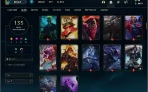 Conta ouro 4 com TODOS os champs e 135 skins