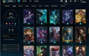 Conta prata 3 com 130 Champs e 91 Skins + 30k de EA