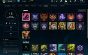 Platina 2 com 40 Champs e 3 Skins + 4 Fragmentos