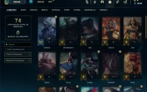 Platina 2 com 40 Champs e 3 Skins + 4 Fragmentos